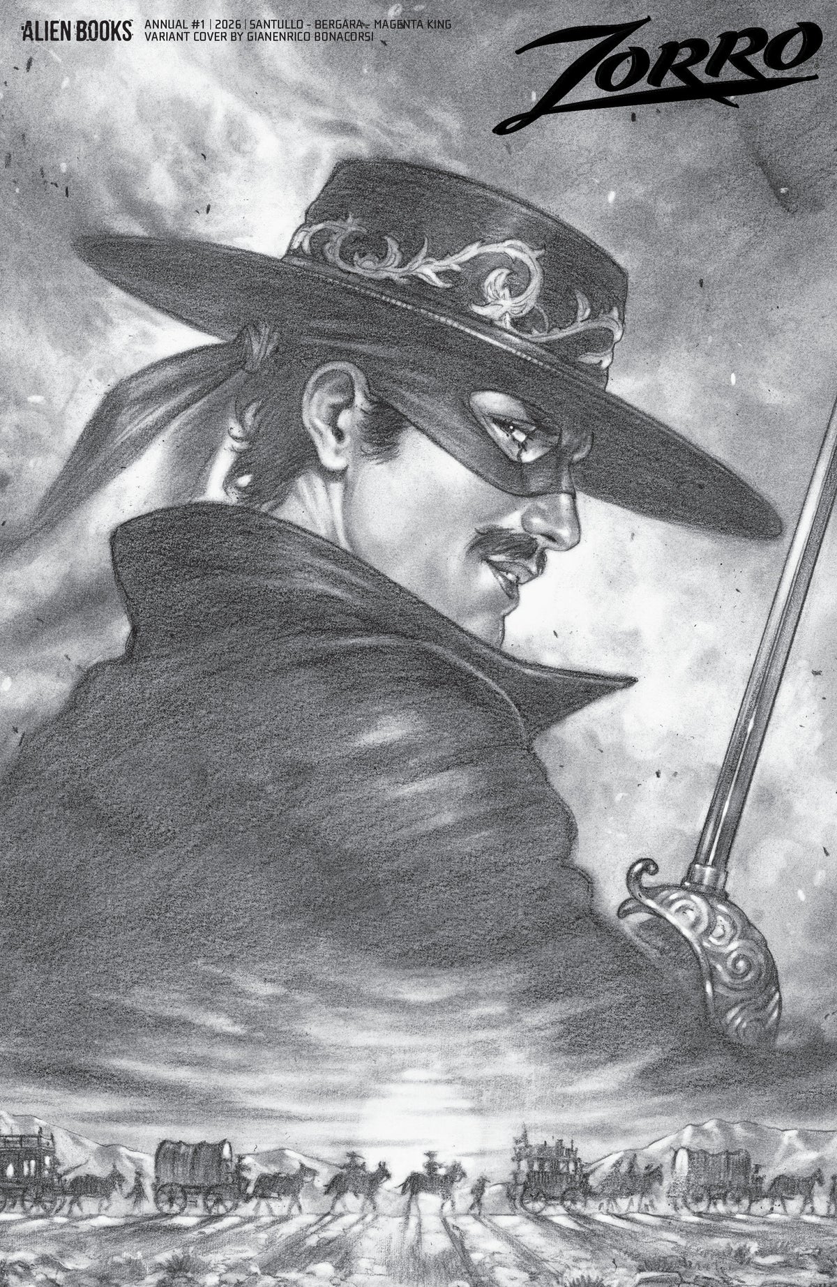 ZORRO ANNUAL #1 VARIANT D (BONACORSI B&W)