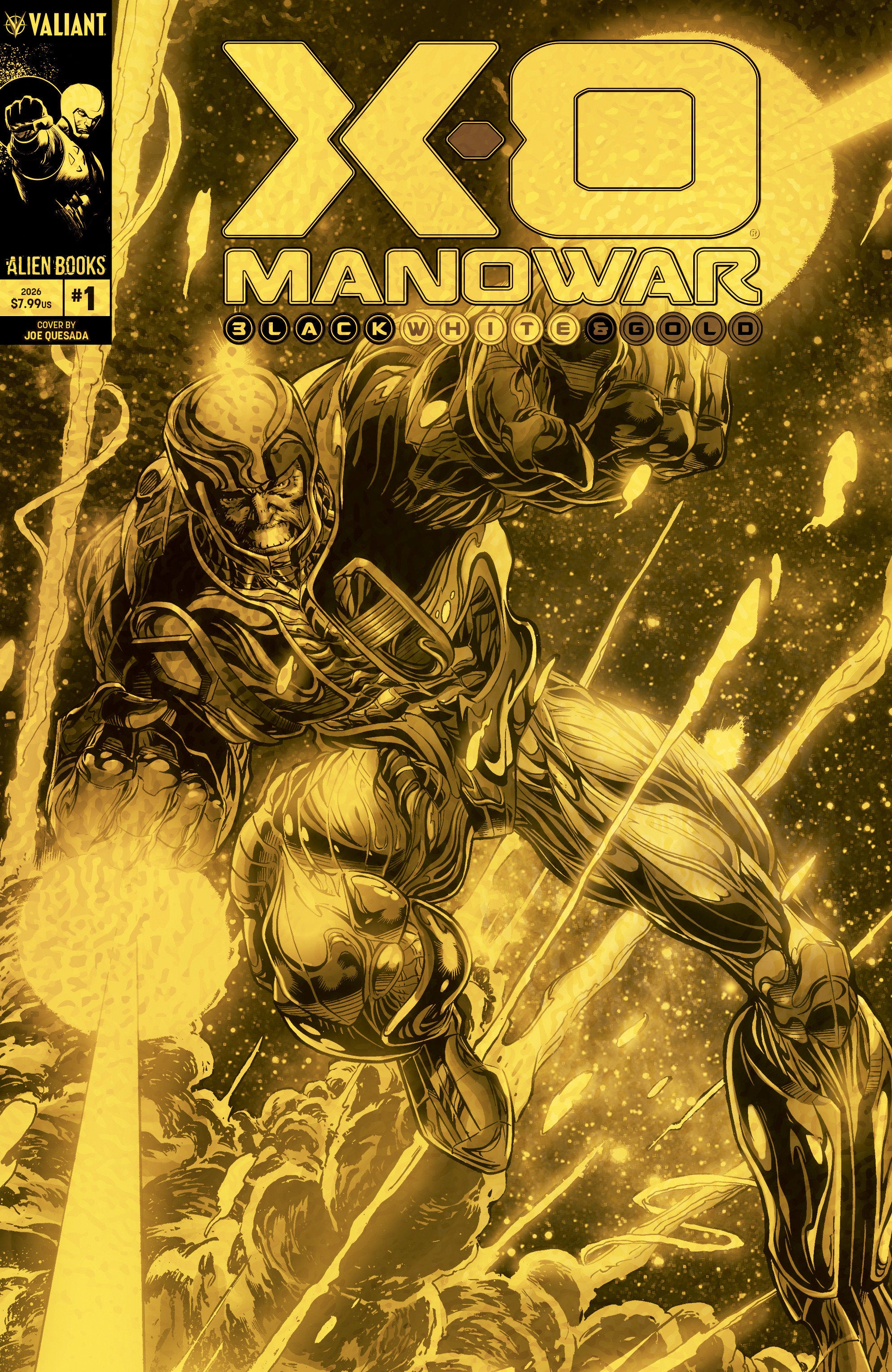 X-O MANOWAR: BLACK, WHITE & GOLD #1 VARIANT D FOIL (QUESADA GOLD VERSION)