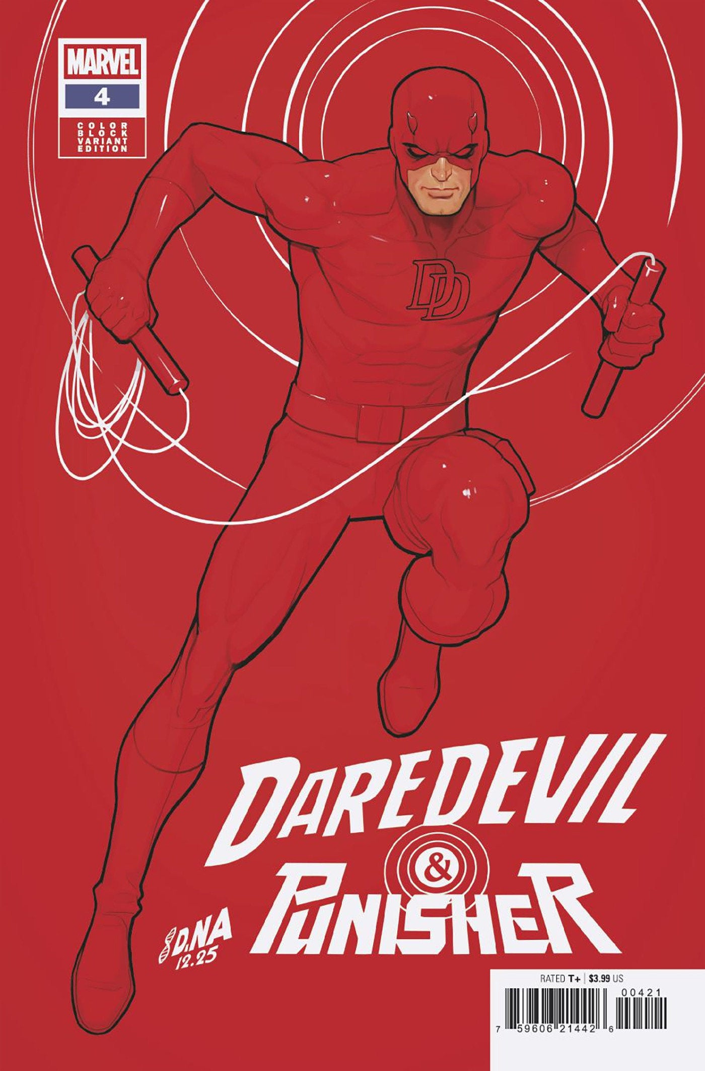 DAREDEVIL/PUNISHER: THE DEVIL'S TRIGGER #4 DAVID NAKAYAMA COLOR BLOCK RED VARIANT