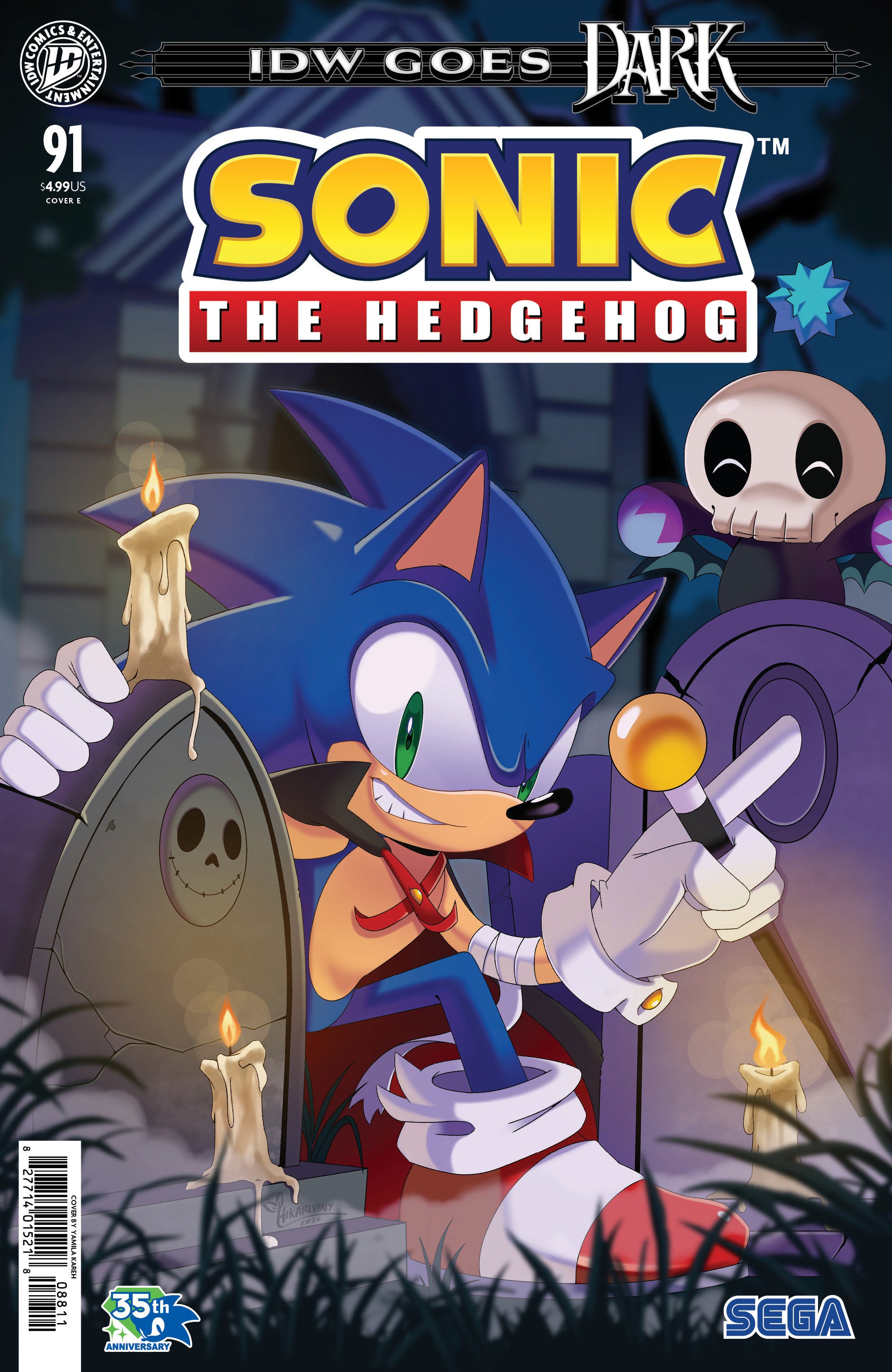 SONIC THE HEDGEHOG #91 VARIANT E (KAREH IDW GOES DARK VARIANT)