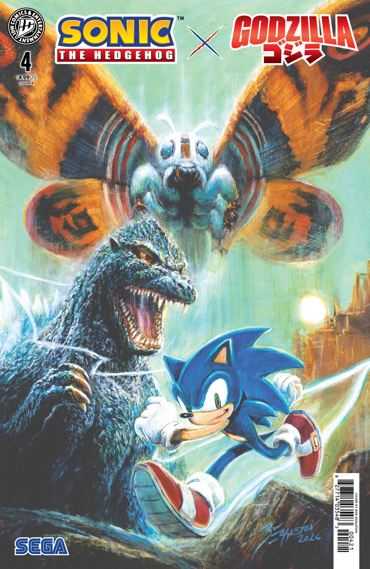 SONIC THE HEDGEHOG X GODZILLA #4 VARIANT B (EGGLETON)