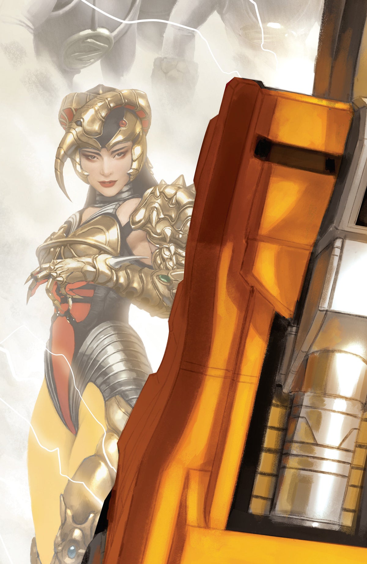 MIGHTY MORPHIN POWER RANGERS (2026) #7 C MEGAZORD CARD STOCK CONNECTING VARIANT (FULL ART, MERCADO)