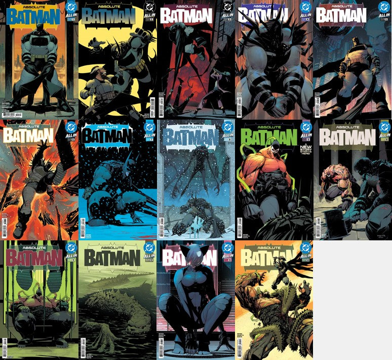 ABSOLUTE BATMAN SET 1 2 3 4 5 6 7 8 9 10 11 12 13 14 LATER PRINT