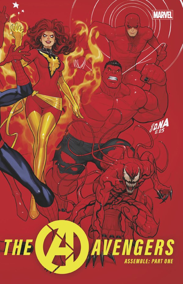 AVENGERS #1 DAVID NAKAYAMA COLOR BLOCK RED WRAPAROUND VARIANT