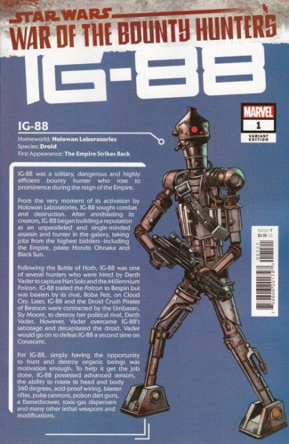 STAR WARS: WAR OF THE BOUNTY HUNTERS - IG-88 1 COVER B RON FRENZ, TOM PALMER & NOLAN WOODARD VARIANT 2021
