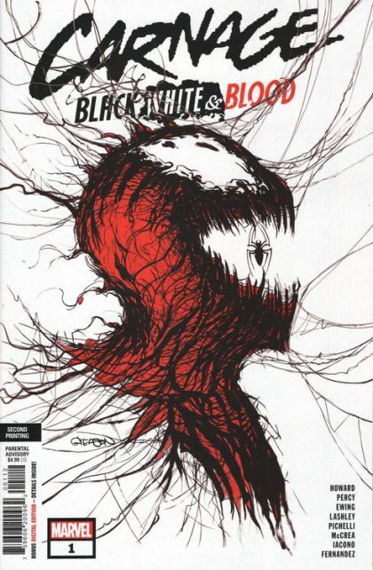 CARNAGE: BLACK, WHITE & BLOOD 1 COVER U WEBHEAD WHITE BACKGROUND VARIANT 2021
