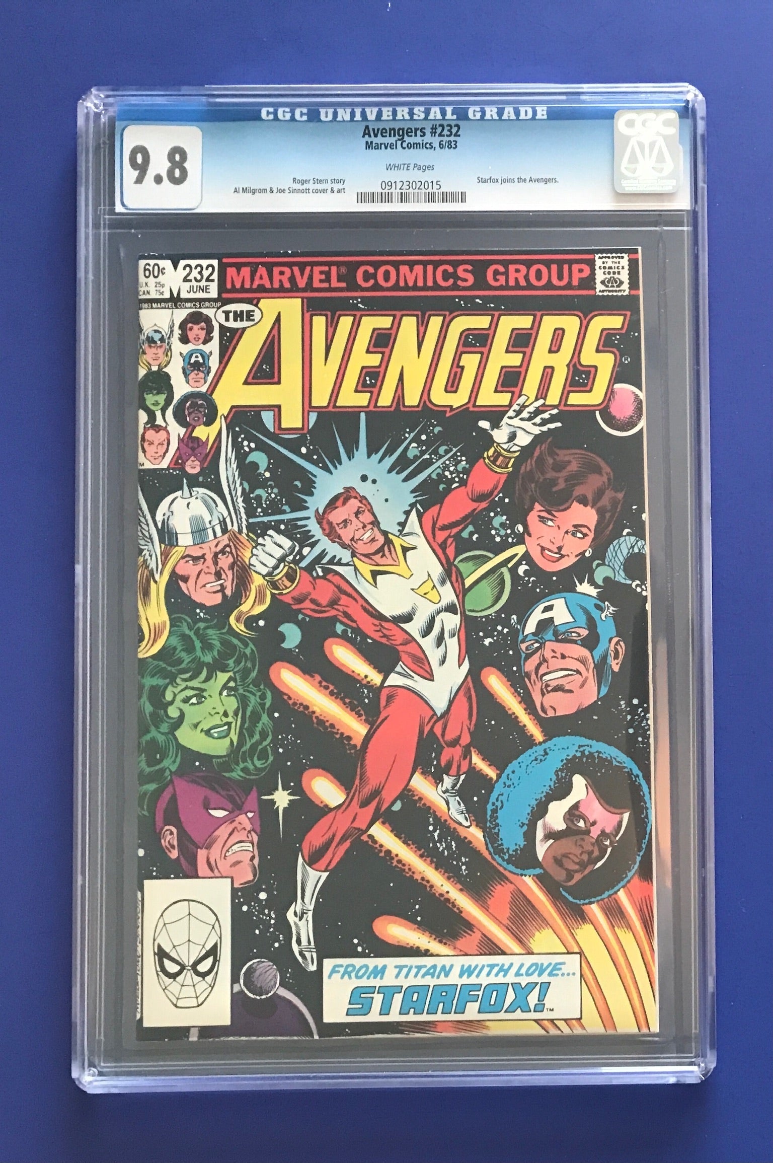 AVENGERS #232 CGC 9.8 WP STARFOX JOINS THE AVENGERS