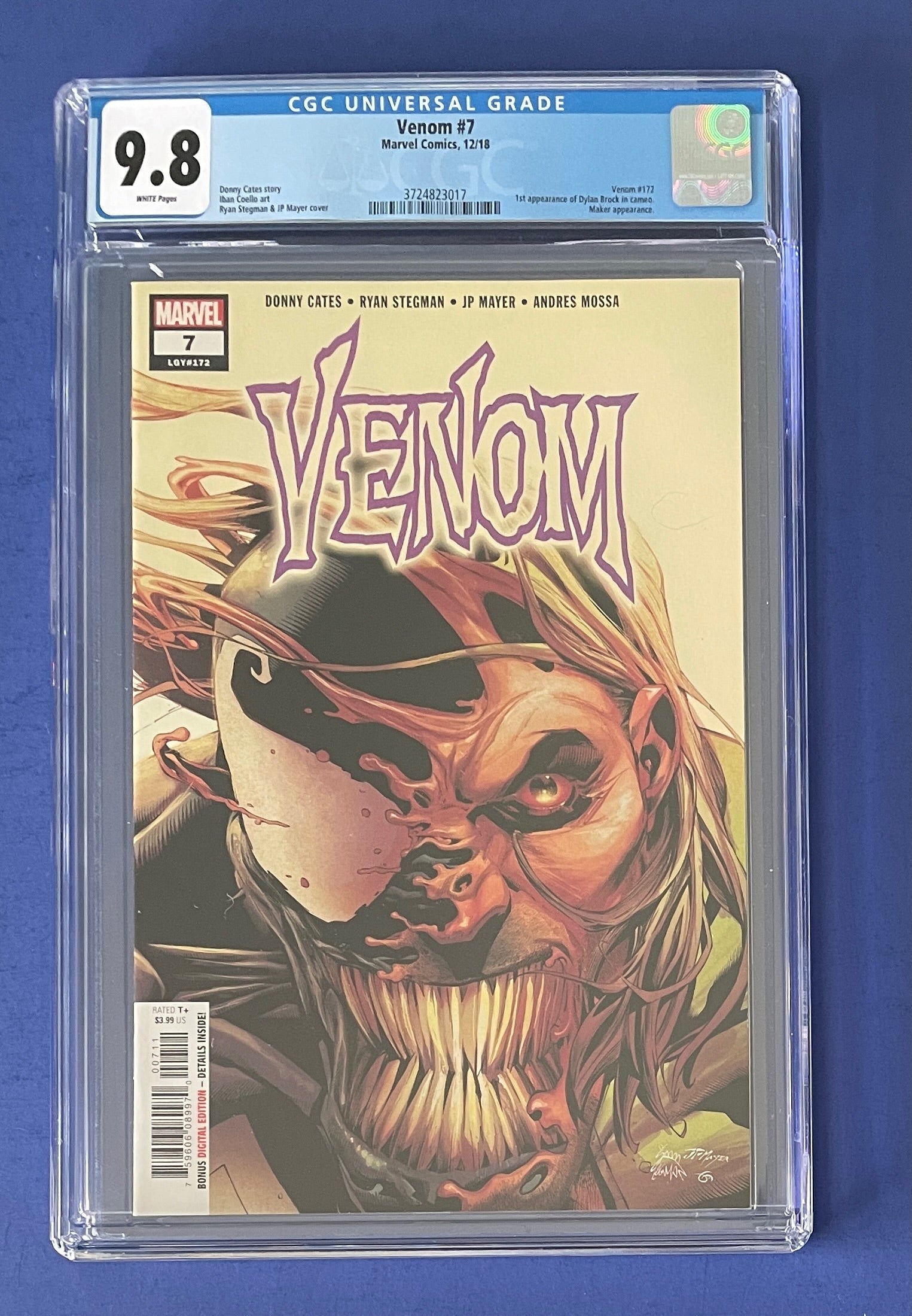 VENOM #7 CGC 9.8 WP CAMEO OF DYLAN BROCK
