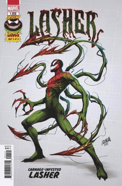 EXTREME CARNAGE: LASHER 1 COVER B INCENTIVE DAVID NAKAYAMA DESIGN VARIANT 2021
