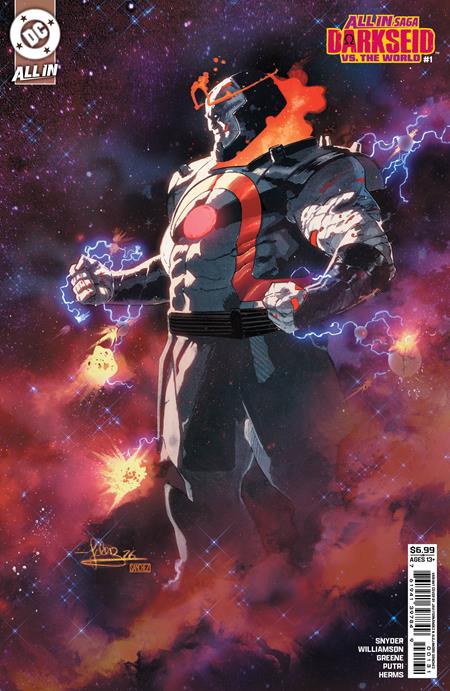 DC ALL IN SAGA DARKSEID VS THE WORLD #1 (ONE SHOT) CVR C JAVI FERNANDEZ CARD STOCK VAR
