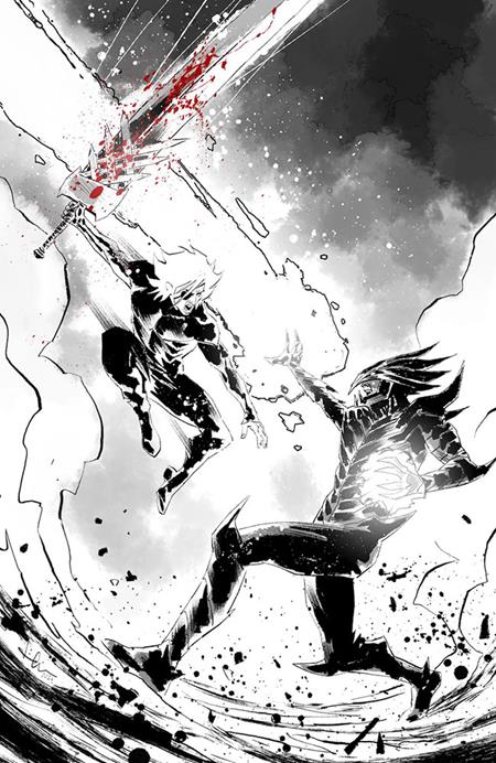 LOST FANTASY #13 CVR E LUCA CASALANGUIDA BLACK AND WHITE AND BLOOD VIRGIN CARDSTOCK VAR