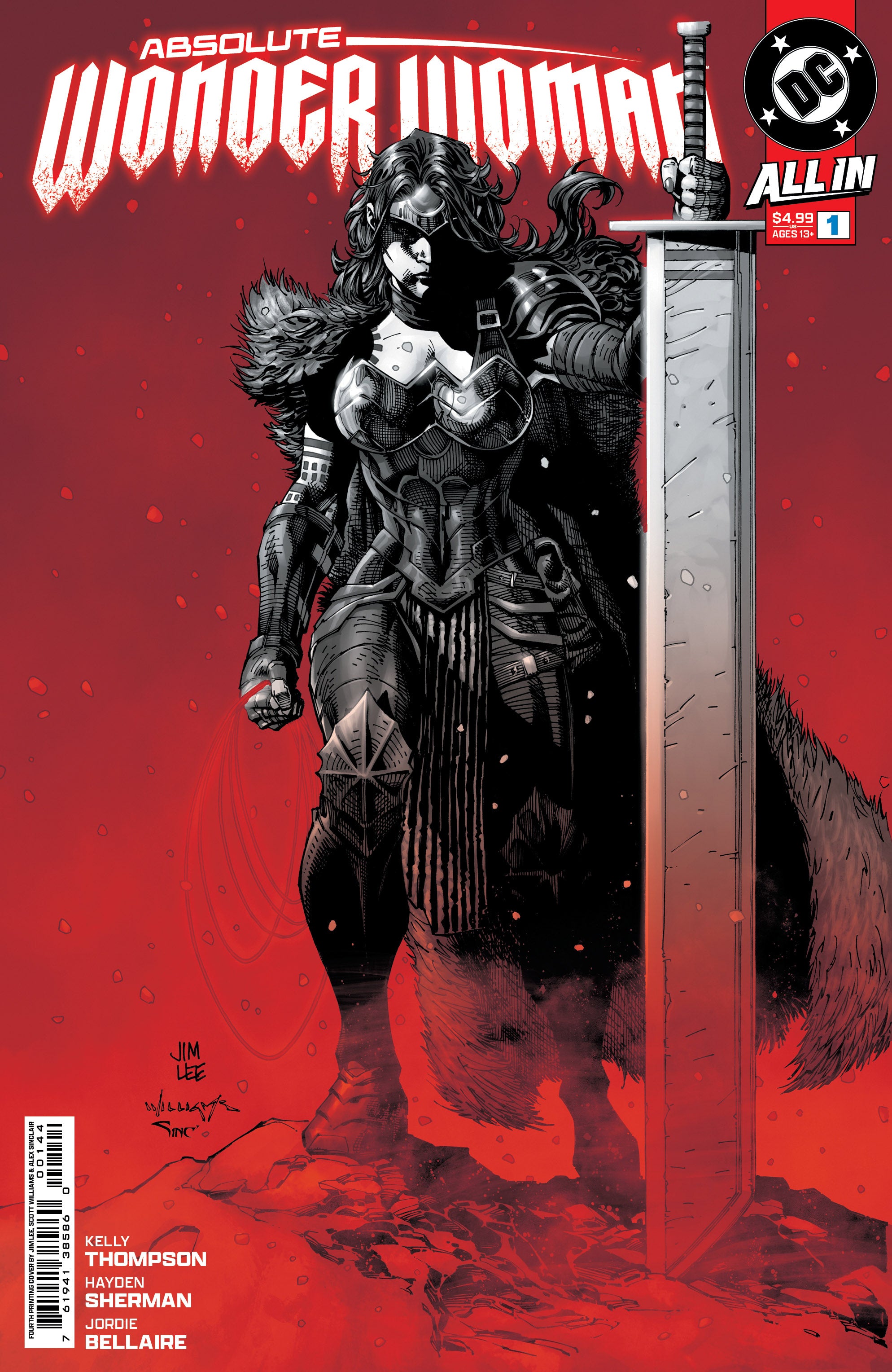 ABSOLUTE WONDER WOMAN #1 FOURTH PRINTING CVR A JIM LEE