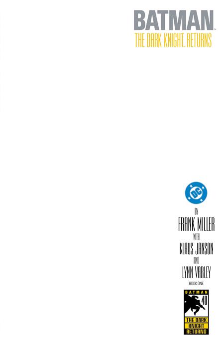 BATMAN THE DARK KNIGHT RETURNS #1 (OF 4) FACSIMILE EDITION CVR E BLANK CARD STOCK VAR