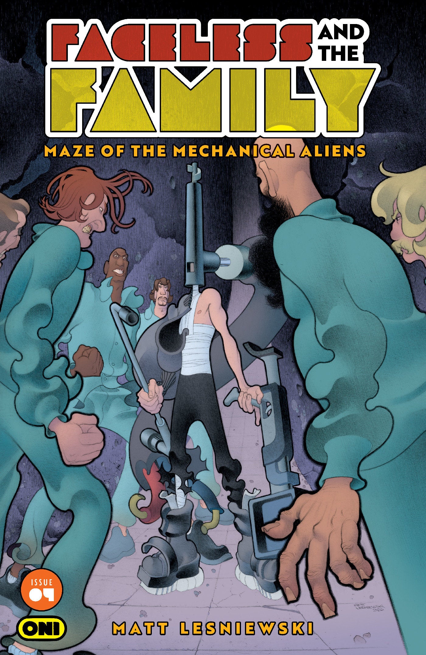 FACELESS AND THE FAMILY MAZE OF THE MECHANICAL ALIENS #4 CVR A MATT LESNIEWSKI