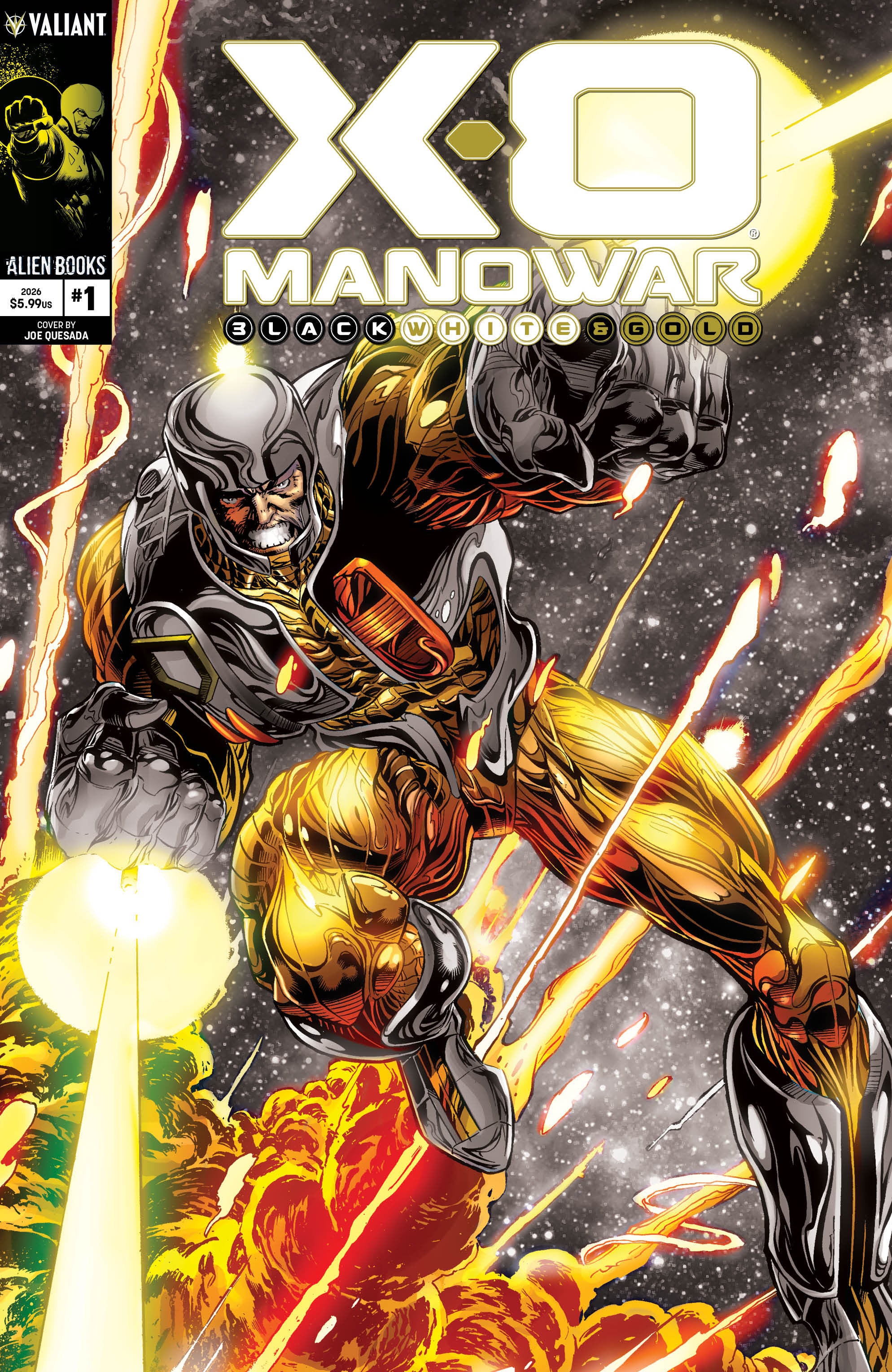 X-O MANOWAR: BLACK, WHITE & GOLD #1 VARIANT B (QUESADA BLACK, WHITE & GOLD VARIANT)