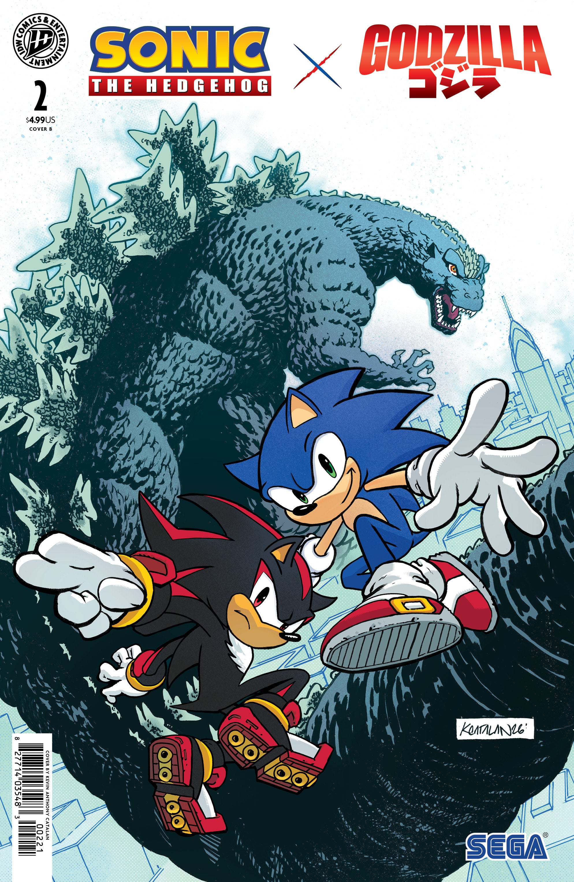 SONIC THE HEDGEHOG X GODZILLA #2 VARIANT B (CATALAN)