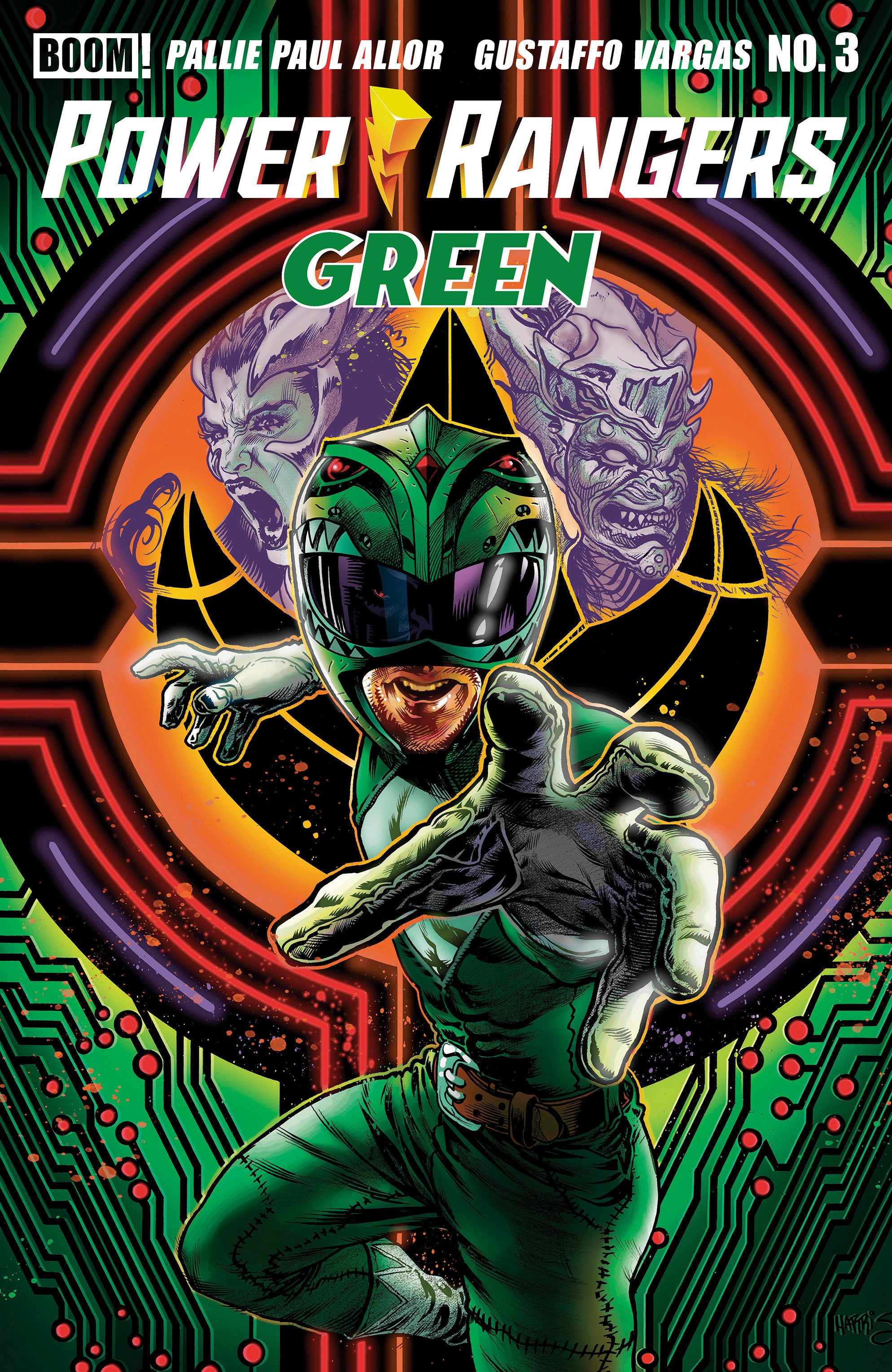POWER RANGERS GREEN #3 A MAIN (DRESSED, HARRIS)