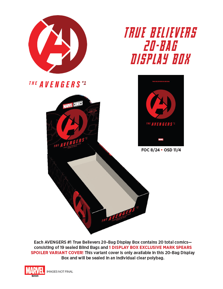 AVENGERS #1 TRUE BELIEVERS 20-BAG DISPLAY BOXES