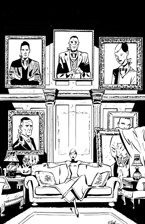 FALL OF THE HOUSE OF SLAUGHTER #1 COVER D 1:10 ELSA CHARRETIER BLACK & WHITE VIRGIN VARIANT
