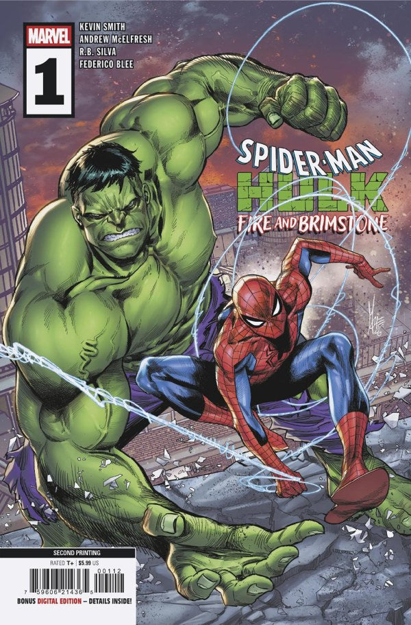 SPIDER-MAN/HULK: FIRE AND BRIMSTONE #1 MARCO CHECCHETTO 2ND PRINTING VARIANT
