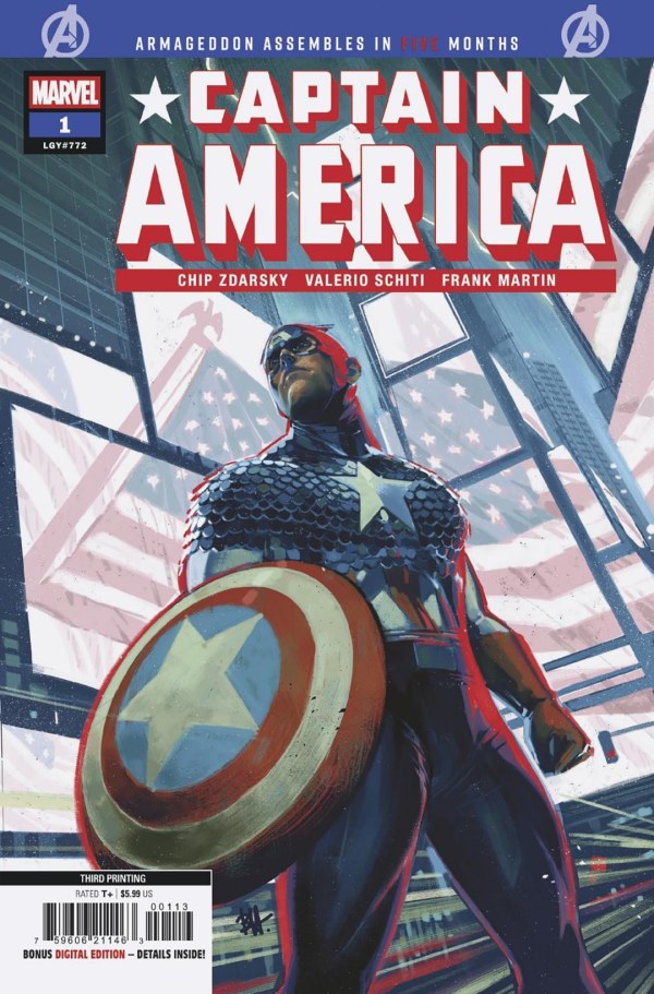 CAPTAIN AMERICA #1 BEN HARVEY 3RD PRINTING VARIANT