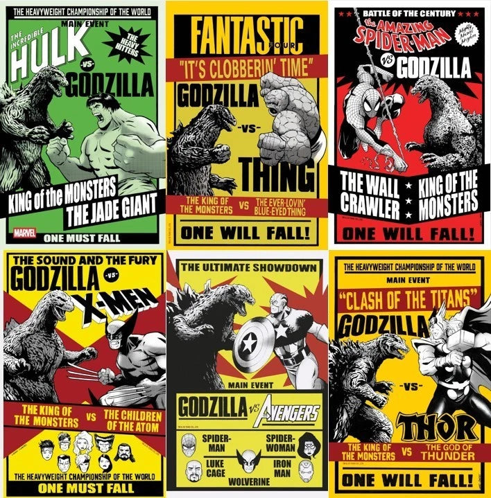 GODZILLA VS. GARBETT VERSUS VARIANT SET OF 6
