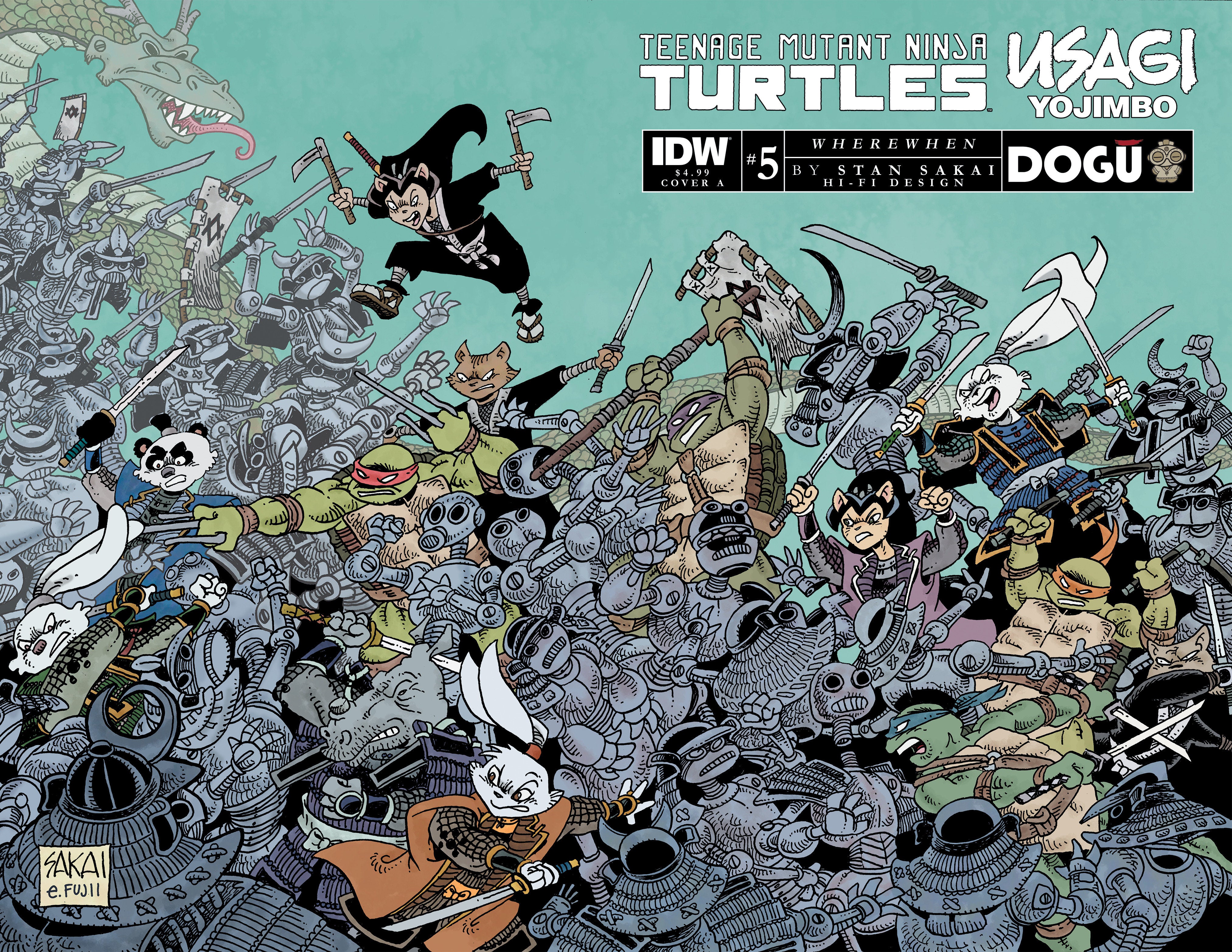 TEENAGE MUTANT NINJA TURTLES/USAGI YOJIMBO: WHEREWHEN 5 COVER A (SAKAI)