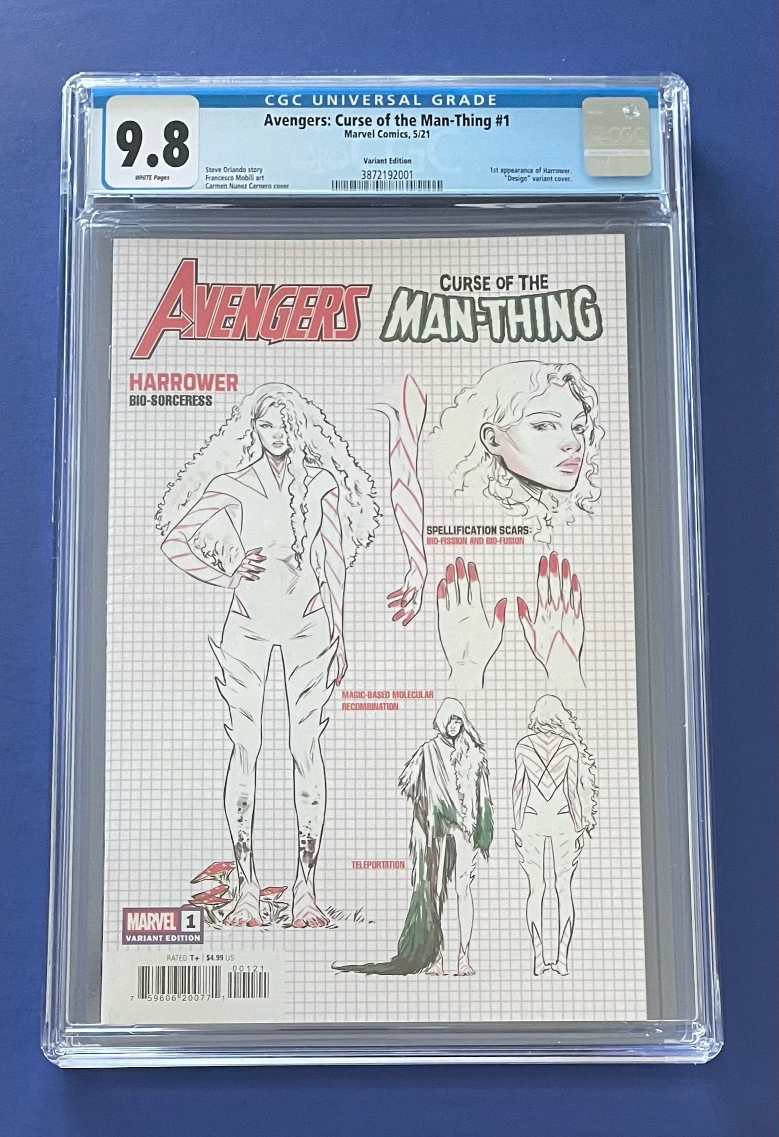 AVENGERS: CURSE OF THE MAN-THING #1 1:10 DESIGN VAR CGC 9.8 WP 1ST APPEARANCE OF HARROWER