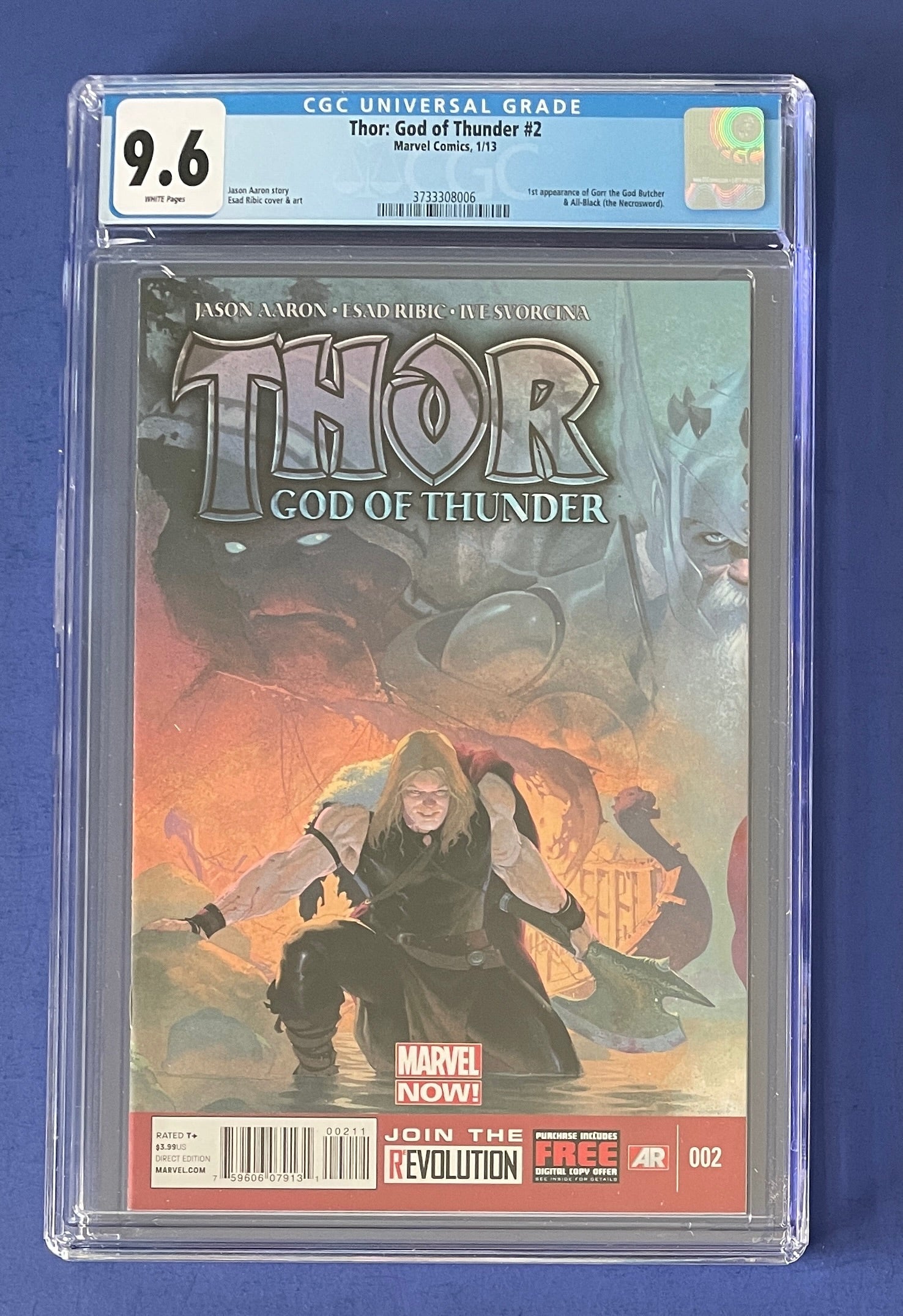 THOR: GOD OF THUNDER #2 CGC 9.6 WP 1ST APPEARANCE OF GORR AND NECROSWORD