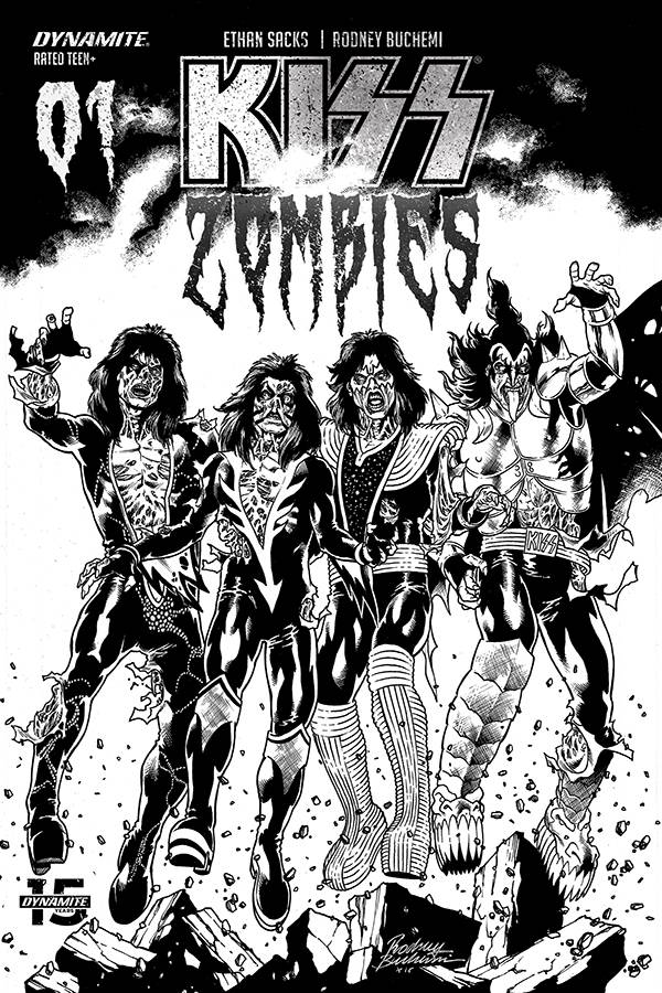 KISS ZOMBIES #1 1:30 BUCHEMI B&W INCV